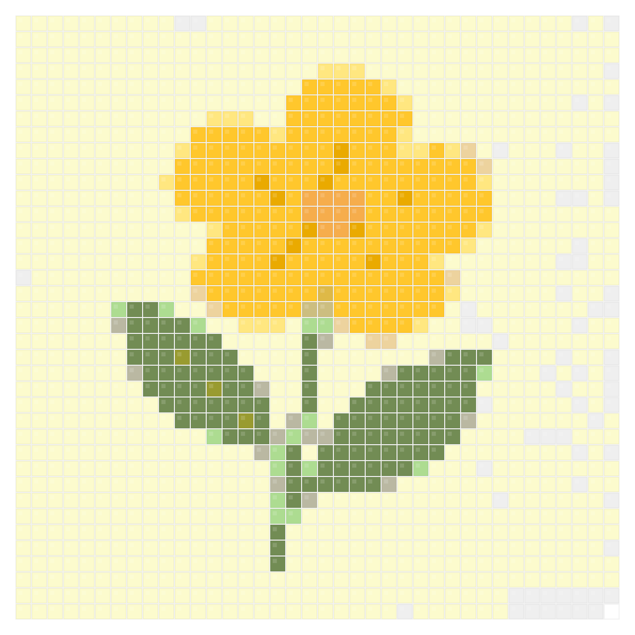 Pastel flower icon edited into a small printable Perler bead pattern preview