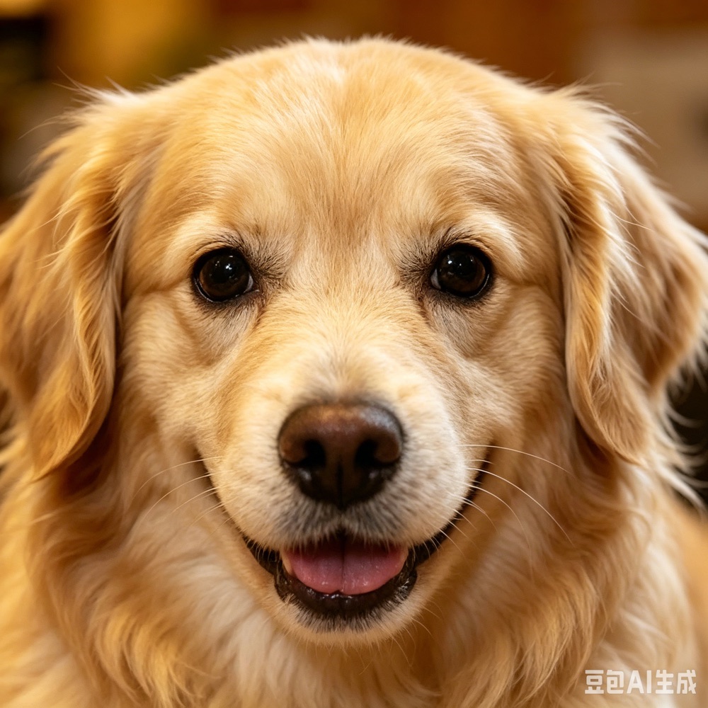 Golden retriever photo used as the source image in a Perler bead pattern maker